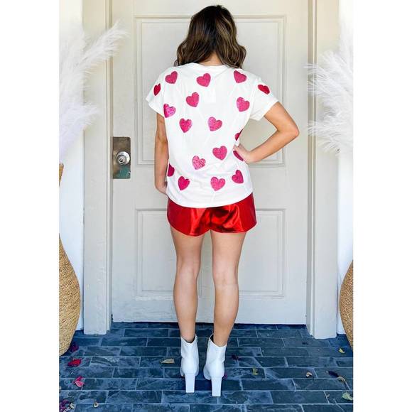 NEW QUEEN OF SPARKLES heart lollipop tee in white - Picture 4 of 4